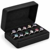PU Leather Ring Jewelry Box – Multi-Ring Organizer with Velvet