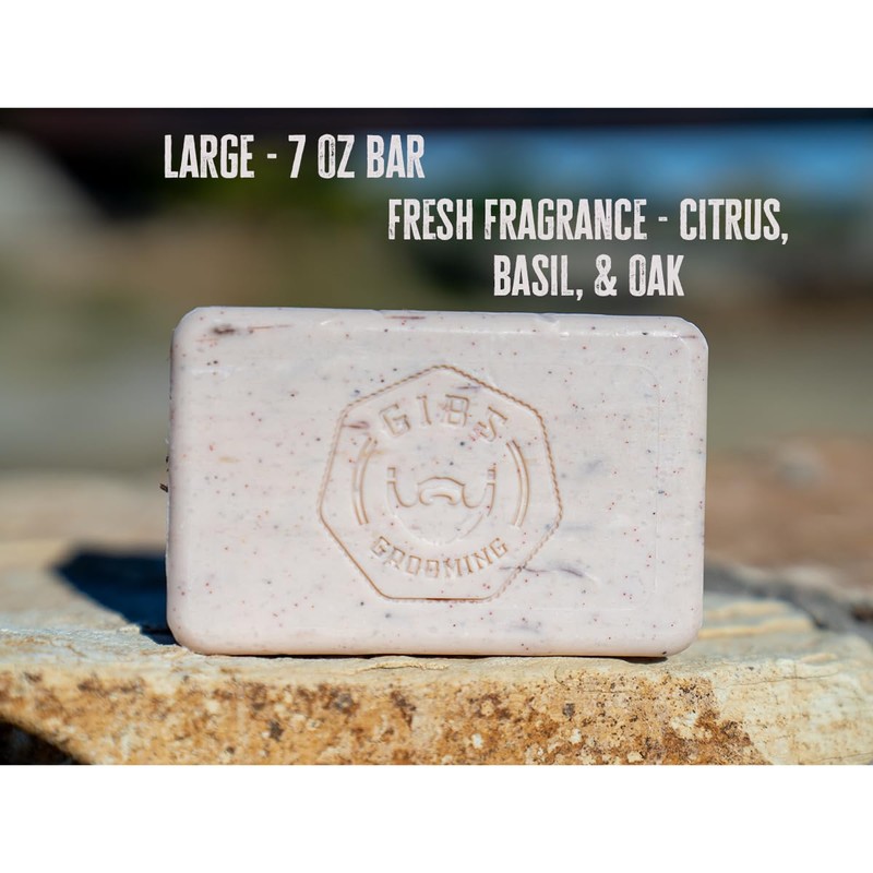 GIBS Handle Bar, Exfoliating, Long-Lasting, Citrus, 7oz Bar Soap (3PACK)