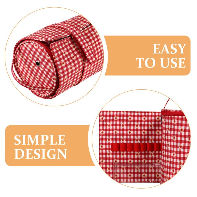 SEWACC Knitting Tools Bag Crochet Organizer Bag Yarn Storage Tote