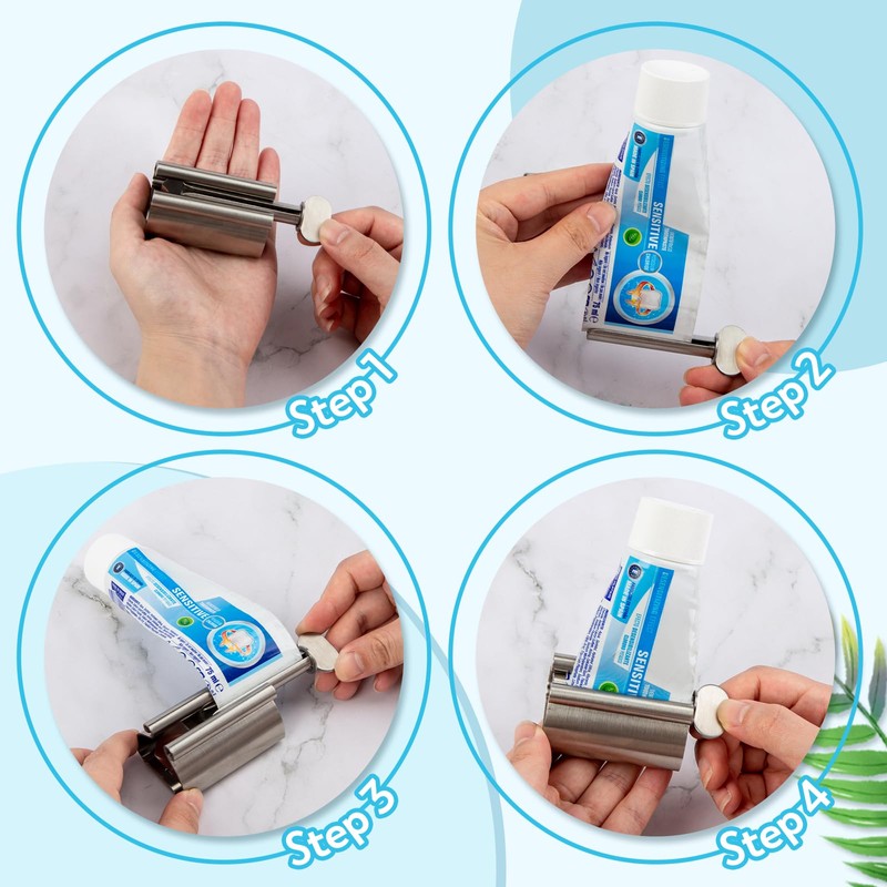 LOVEINUSA Toothpaste Squeezer, Toothpaste Tube Squeezer Metal Toothpaste Dispenser Stainless