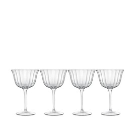 Luigi Bormioli Bach 8.75 oz Retro Fizz Glasses, Set of 4 - Titanium Reinforced Stem, Made of SON-hyx Crystal - Sinuous Design Mixed Drink Glass - Made in Italy, Dishwasher Safe
