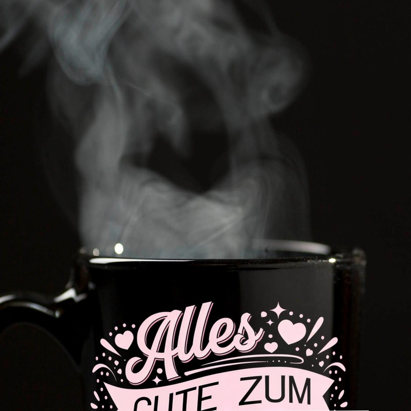 Alles Gute zum Valentinstag mit rosa Herzen Tasse Perfekter Kaffeebecher