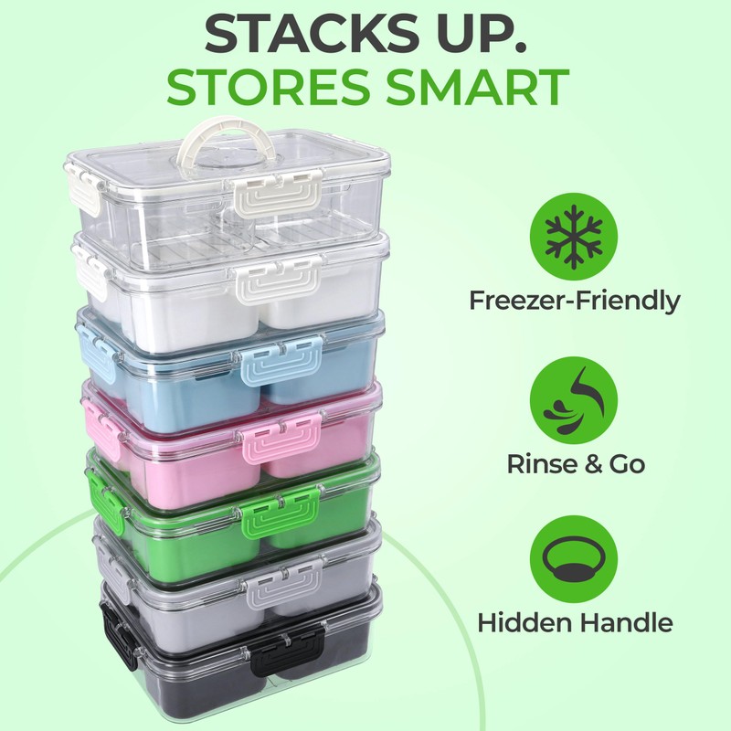 KEYVOZ Snackle Box Container with Lid- Travel Charcuterie Box with