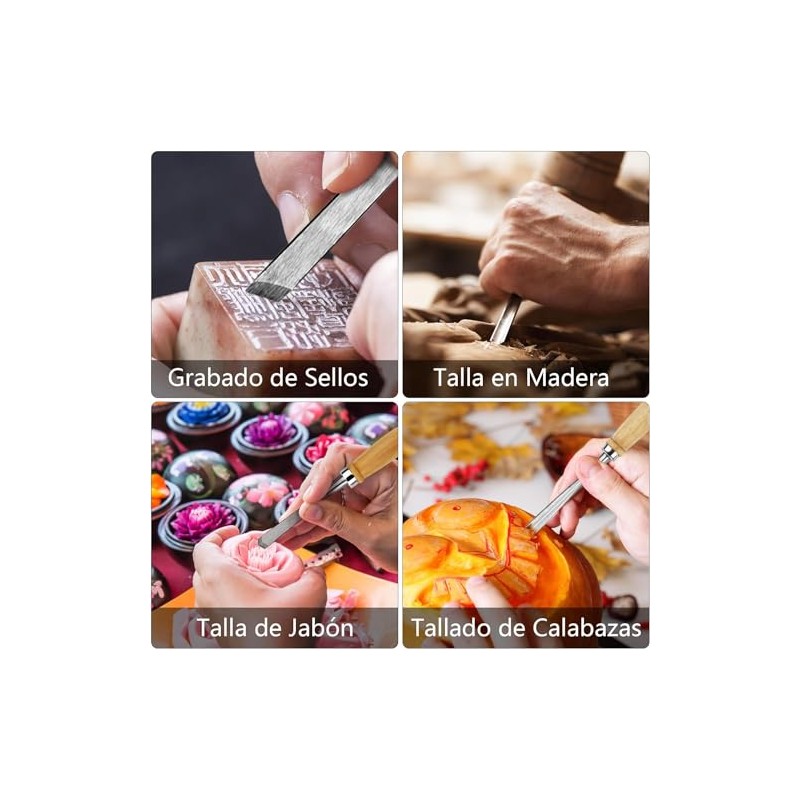 Cincel Formon Gubia Madera Tallado Carpintería Manualidad Artesanía Trabajo (12