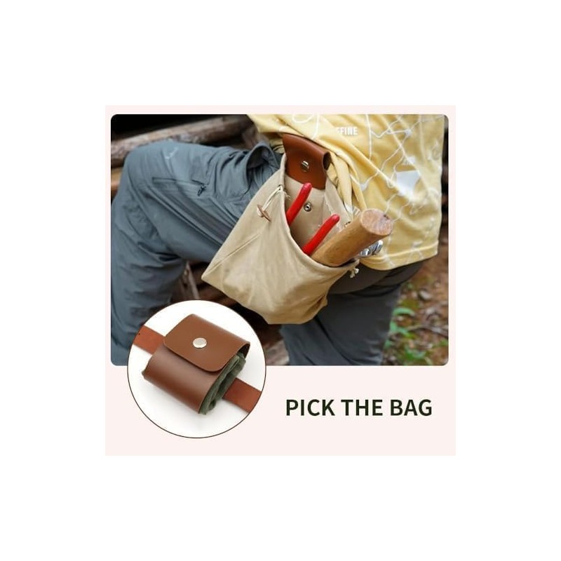 Bolso de cinturón plegable de lona y cuero, Negro