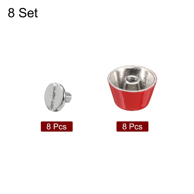 HARFINGTON 8set Flat Head Stud Spike 12mm Metal Purse Feet