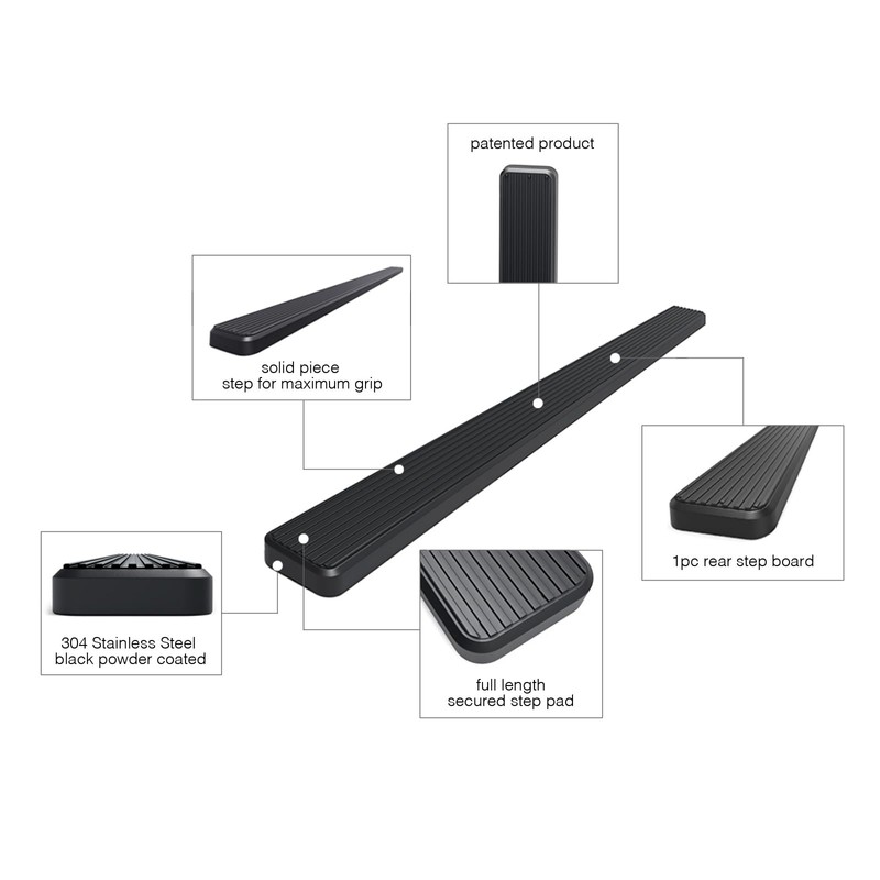 HD Ridez Rear Step Bar 5" Black Compatible with Ram