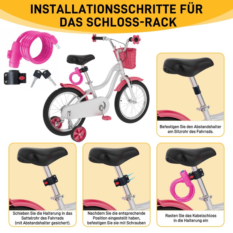 Children's Bicycle Lock, PVC Coating, Children's Bicycle Lock Waterproof and