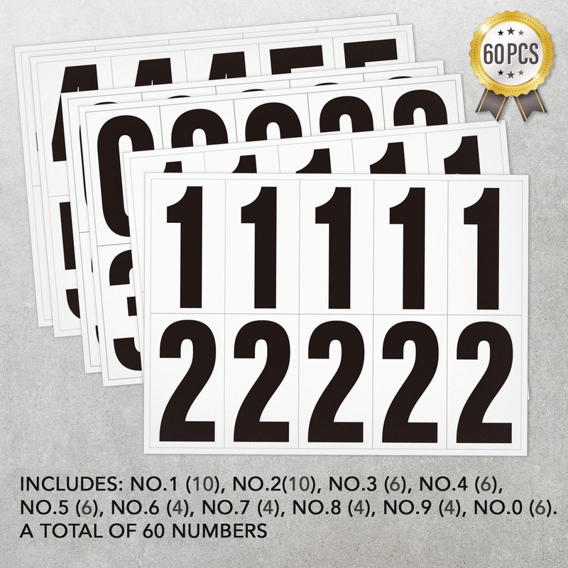 1.5 inch Self Adhesive Numbers for Mailbox, House Numbers, Reflective