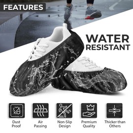 Blue Shoe Guys Premium Disposable Boot & Shoe Covers Booties | 100 Pack | Durable, Non-Slip, Non-Toxic, Water Resistant, Recyclable Protectors for Indoor & Outdoor | Large Size Fits Most Shoes (Black)