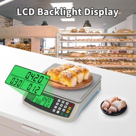 KNSWE Commercial Food Scale 40KG Large Digital Kitchen Scale Baking Cooking Bread Meat Weight Price Computing Scale Stainless Steel Parts and Coins Counting Scale for Deli Stores Tare Function