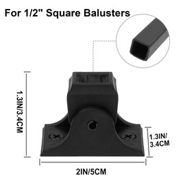 Sidasu 10-Pack Iron Baluster Swivel Shoes – Adjustable Angle Baluster Shoes with Screws, Fits 1/2" Square Stair Spindles, Premium Metal Base for Interior Staircase Railing Balusters