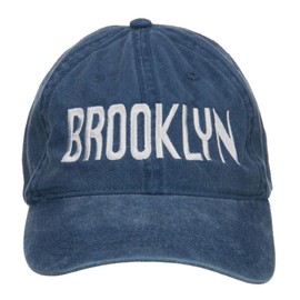 e4Hats.com Brooklyn Embroidered Washed Cap - Navy OSFM