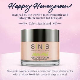 SNS Healthy Natural Nails SNS Nail Dip Powder, Gelous Color Dipping Powder - Seal Island (Natural, Nudes/Tan, Cream) - Long-Lasting Nail Color Lasts 14 Days - Low Odor & No UV Lamp Needed - 1.5 Oz