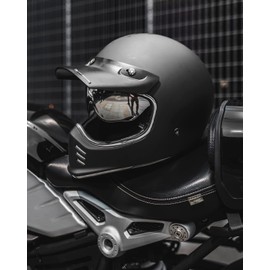 ILM Vintage Full Face Motorcycle Helmets for Adults Men Inner Visor Compatible for Moped ATV Cruiser Scooter DOT ECE Model Z502(Matte Black, L)