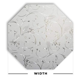 Autotech Park Precut Elegant Flower Octagon Window Film Shade, Self Adhesive Static Cling, 24 inches Diameter
