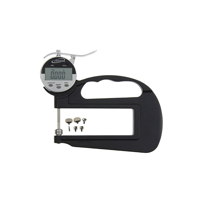 iGaging Deep Throat Thickness Gauge w/6 Anvils Digital Electronic Indicator