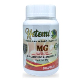 Frasco Mg M Hetemi, Con 60 Capsulas De Fibra De Manzana Sabor Natural                                                                                 