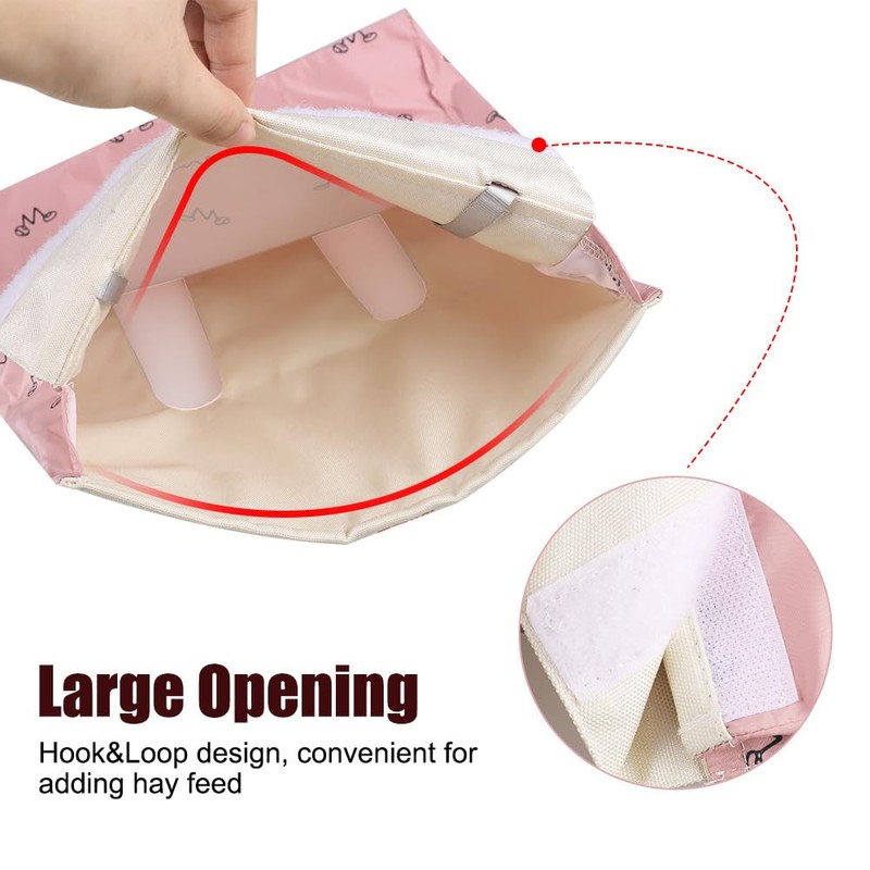 Rabbit Hay Feeder Bag,Polyester Hanging Feeding Hay Feeder Storage with