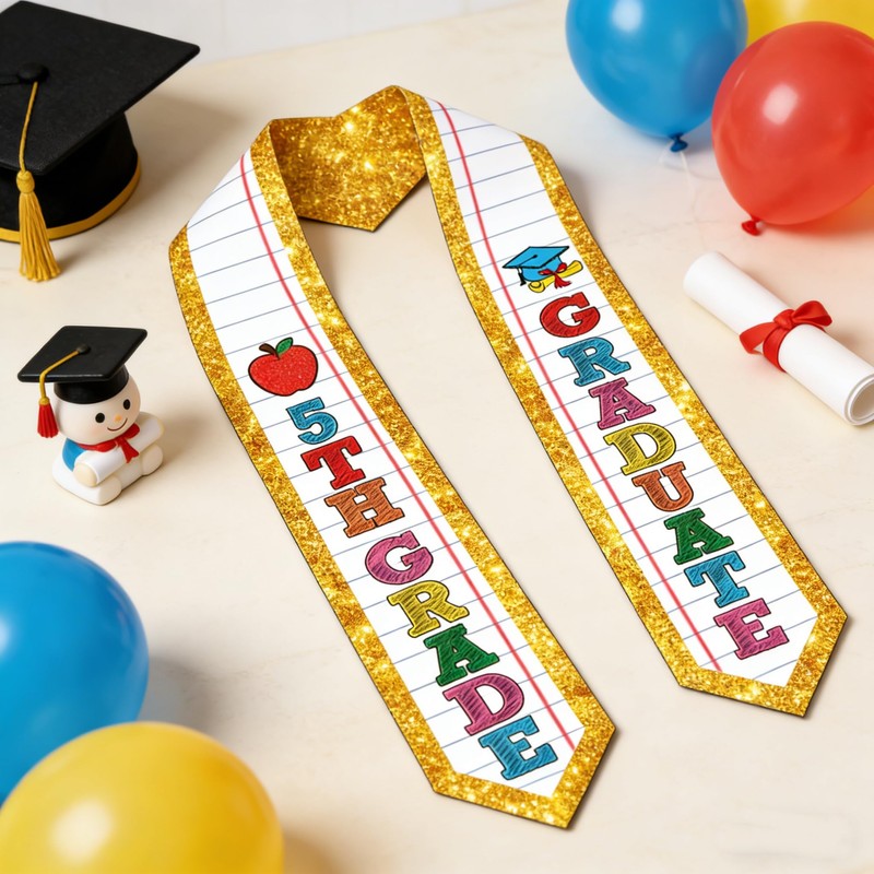 5TH Grade Graduation Decorations, 5TH Grade Graduation Stole, Fifth Grade