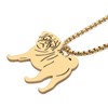 TIZURO Stainless Steel Gold Sliver Plated Cute Pug Dog Necklace