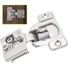 20 Pack 1/2 inch Overlay Soft Close Cabinet Hinge,105 Degree Cabinet Concealed Hinges,3 Way Adjustable Concealed Face Frame Kitchen Cabinet Door Hinges,Nickel Plated Stainless Steel Concealed Hinge