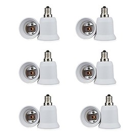 Glo-shine 12-Pack E12 to E26 Adapter - Converts Chandelier Socket E12 to Medium Socket E26,Anti-Burning and Corrosion-Resistant/Generates Low Heat (Set of 12)