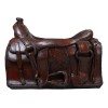 Rustic Western Faux Leather Cowboy Horse Saddle Decorative Planter Or