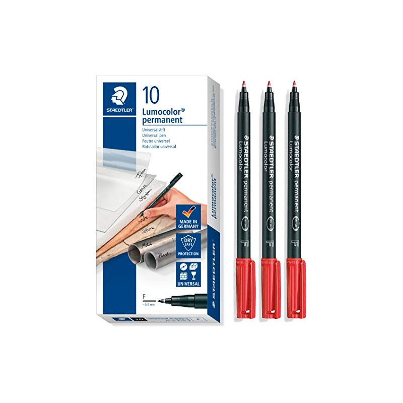 Staedtler Lumocolor 318-9 Foil Pen, Permanent, F-Tip Line Width Approx.