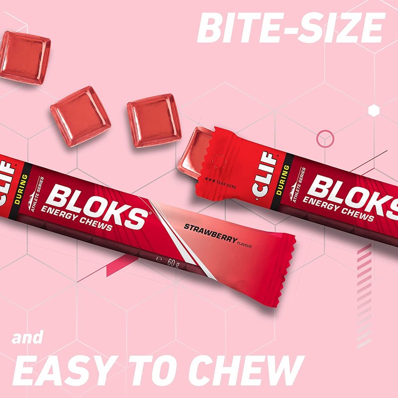 CLIF Bar Bloks Energy Chews Strawberry - Sports Supplements, 60