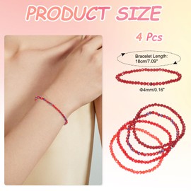 PATIKIL Bohemian Stackable Bead Bracelets Crystal Beads Bracelet, Large, Crystal, crystal