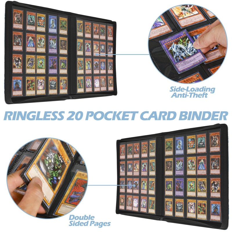 DRZERUI 2000 Pocket Card Binder，20 Pocket Card Binder for 2000