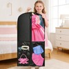 2 Pack Dance Costume Bags with 3 Transparent Zipper Pockets,