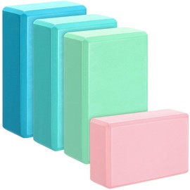 Arrowbash 4 Pcs Yoga Blocks 9''x6''x3'' High Density Yoga Brick Foam EVA Lightweight Non Slip Supportive Foam Blocks for Yoga Pilates Stretching Meditation Women Men Yogi Beginners(Morandi Color)