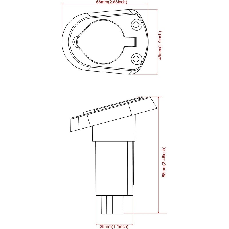 Young Marine All-Around LED Navigation Light with 2-Pin Standard Pole,