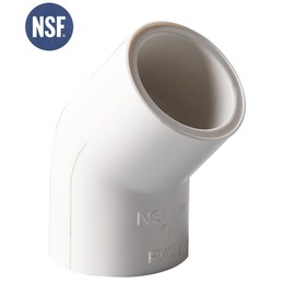 Rainbow Dream 1 1/4 Inch 45 Degree PVC Pipe Elbow - 6 Packs, White