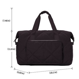 Tinzonc Sports Tote Gym Bag for Women, Travel Duffel Bag, Shoulder Weekender Overnight Bag for Women Girls Travel, Gym, Yoga(Black)