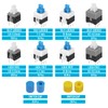 AUKENIEN 10 Value 112 Pieces DPDT Self-Locking Push Button Switch