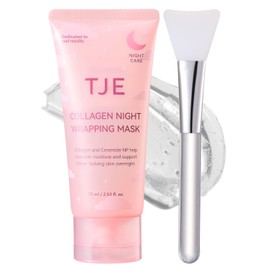 TJE Collagen Night Wrapping Mask, Collagen Peel Off Face Mask with Nicotinamide, Elasticity & Hydration Care, Reduces Sagging & Dullness