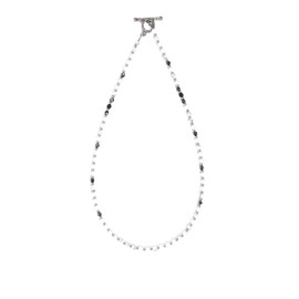 Dr. Gauss Mantel Type, Approx. 19.7 inches (50 cm), Toggle Clasp, Magnetic Necklace, Managed Medical Devices, Marble White, Howlite