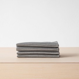 Set of 4 Napkins Black Linen Cotton Jazz