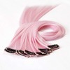 Lurrose Extensiones Clip Rosa Claro Coloreado en Extensiones de 10Pcs