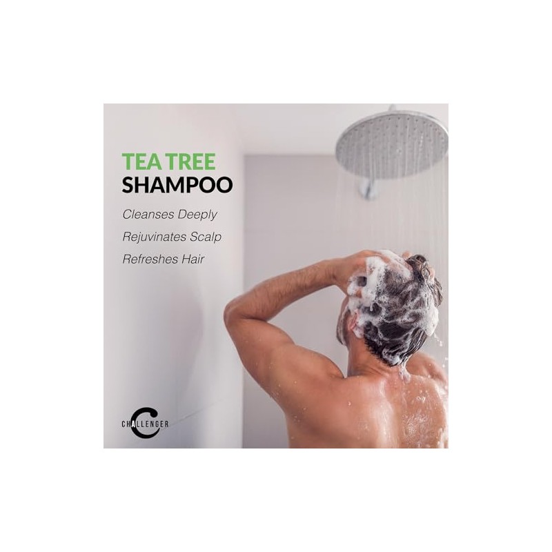 Challenger Tea Tree Shampoo - 16oz Sulfate Free w/Vitamins, Argan