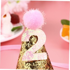 jojofuny Toddler's Glitter Birthday Cap Baby Photo Prop New Born Hat Baby Girls Party Hat Elastic String