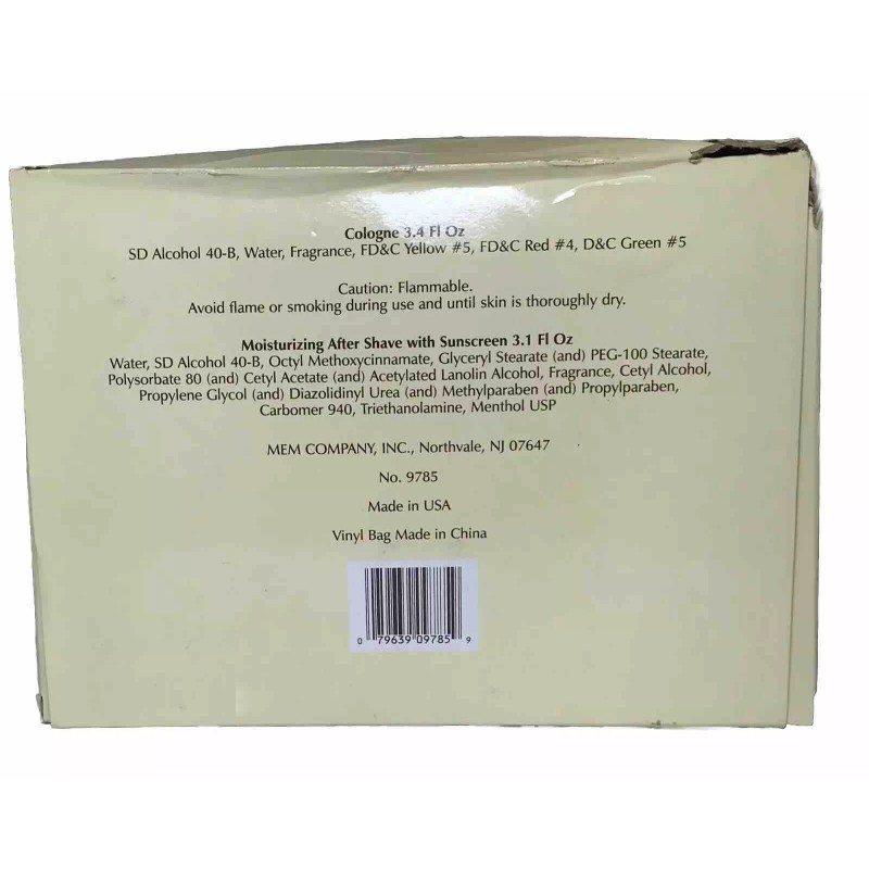 MEM English Leather Bag 3.4 oz Cologne /3.1 oz After