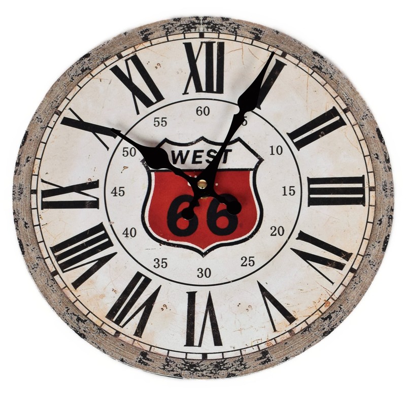MDF Wall Clock Route 66 Diameter 28 cm
