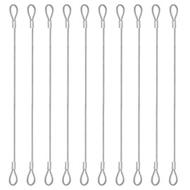 10Pcs Stainless Steel Wire Cable with Loops 12 Inch Vinyl Coated Wire Rope Long Rope Lanyard Lock Security Wire Rope with Double Loop Safety Chains for Outdoor Gates Stage Lighting Luggage Lock