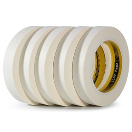 LLPT Painters Tape General Purpose Masking Tape 5 Pack 3/4 Inch x 55 Yards Each No Residue Clean Line for Painting Arts Crafts Labeling in School Office Home Beige White (PT1905W)