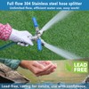 SNUTUYA 304 Stainless Steel Garden Hose Splitter 2 Way Heavy