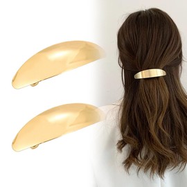 TSUOUKL Pack of 2 French Hair Clips, Women's Hair Clip, Bun Hair Clip, Metal Hair Holder, Clips, Minimalist Hair Clips, Decorative Hair Accessories for Women and Girls